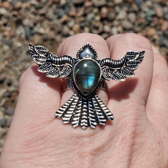 New Labradorite 925 Silver Mystic Ring. - Picture 3 of 7